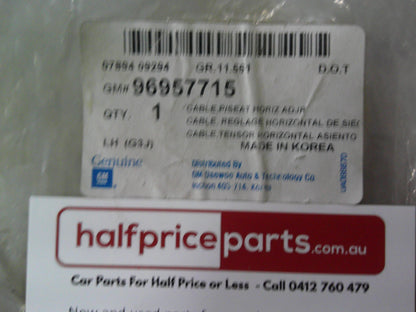 Holden JH Cruze Genuine Left Hand Front Seat Back Wiring Harness New Part