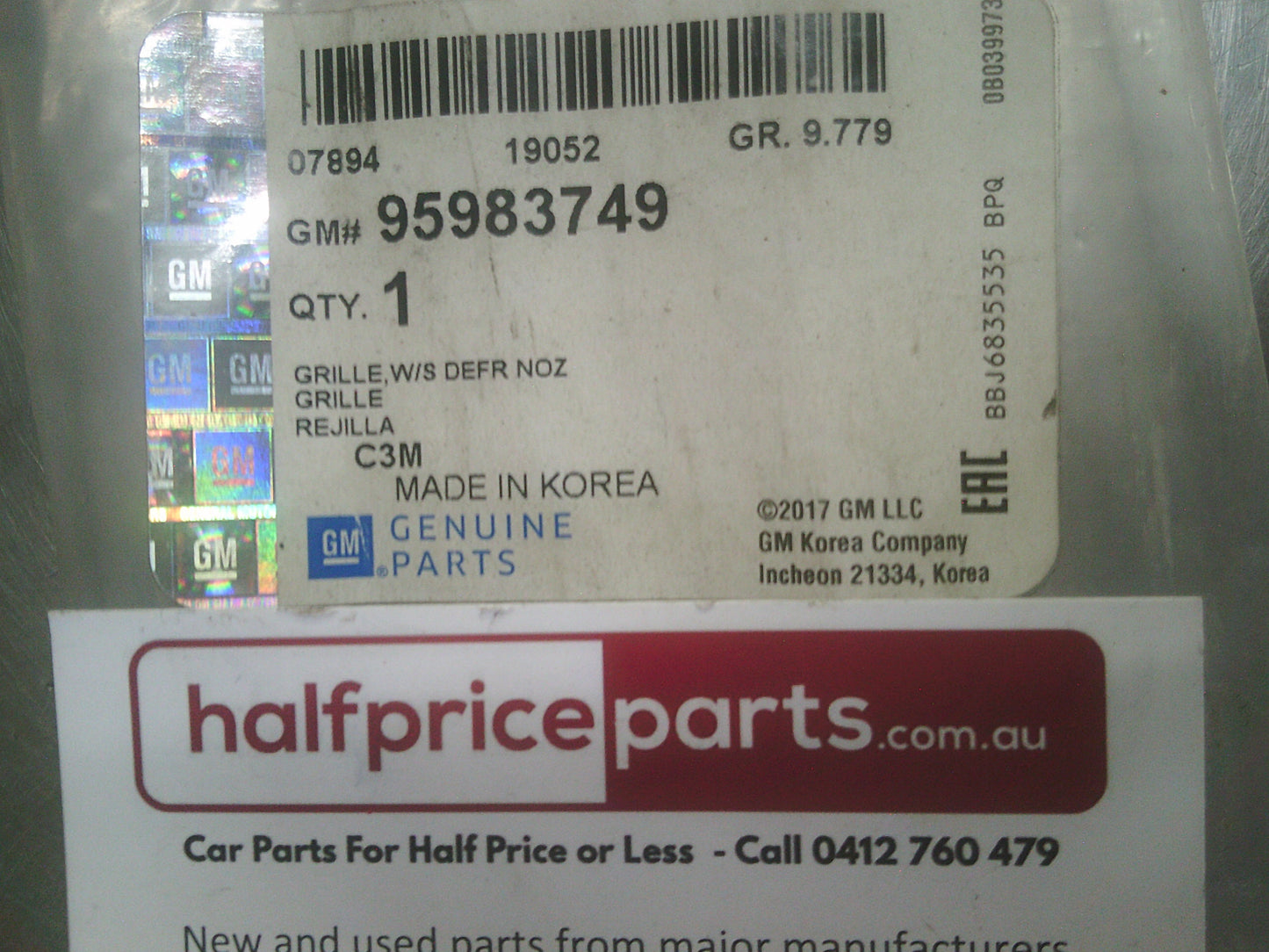 Holden TM Barina Genuine Defroster Dash Grille New Part