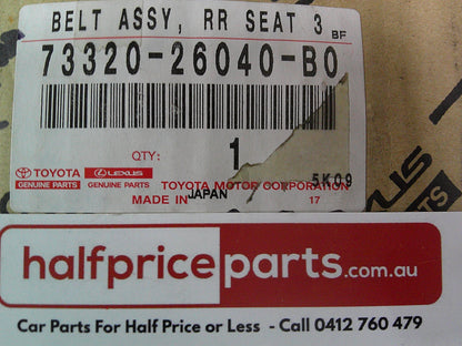 Toyota Hiace Commuter Bus 13 Seat Genuine Left Hand Rear Seat Belt 3 Point Type (Grey Trim) New Part.