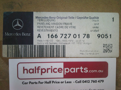 Mercedes Benz ML W166/GLE Genuine Left Hand Front Door Interior Window Trim (Black) New Part