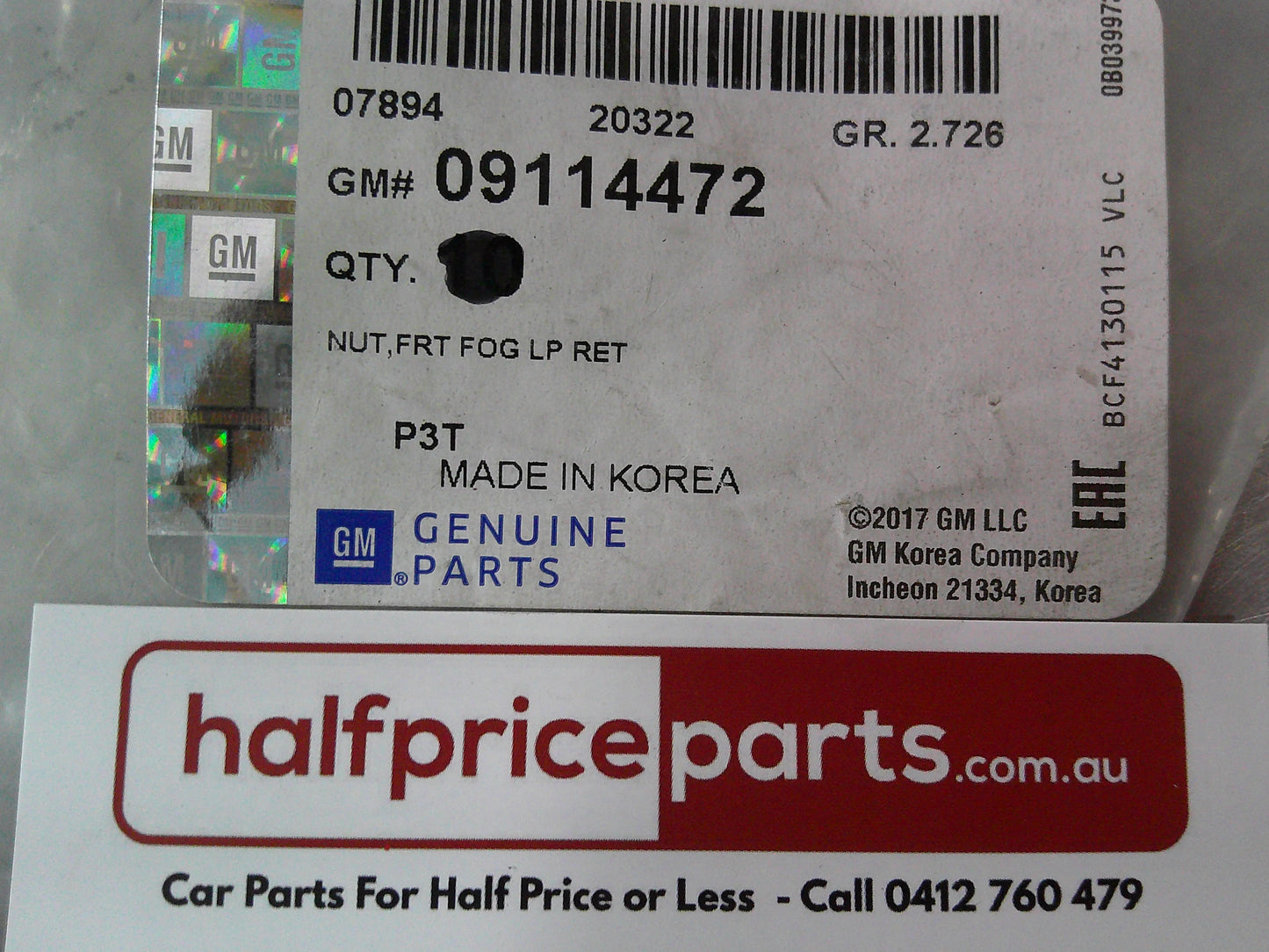 Holden AH Astra/Barina Spark/JH Cruze/VF Commodore Genuine Side Retainer Nut (Sold As Lot Of 13) New Part