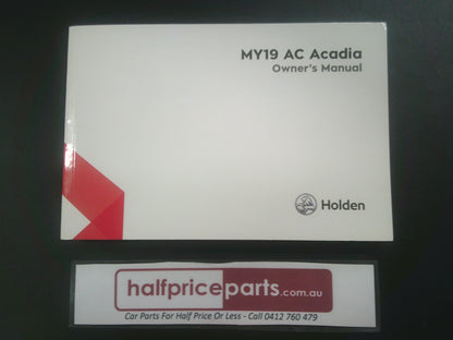 Holden Acadia Genuine Owners Manual New Part