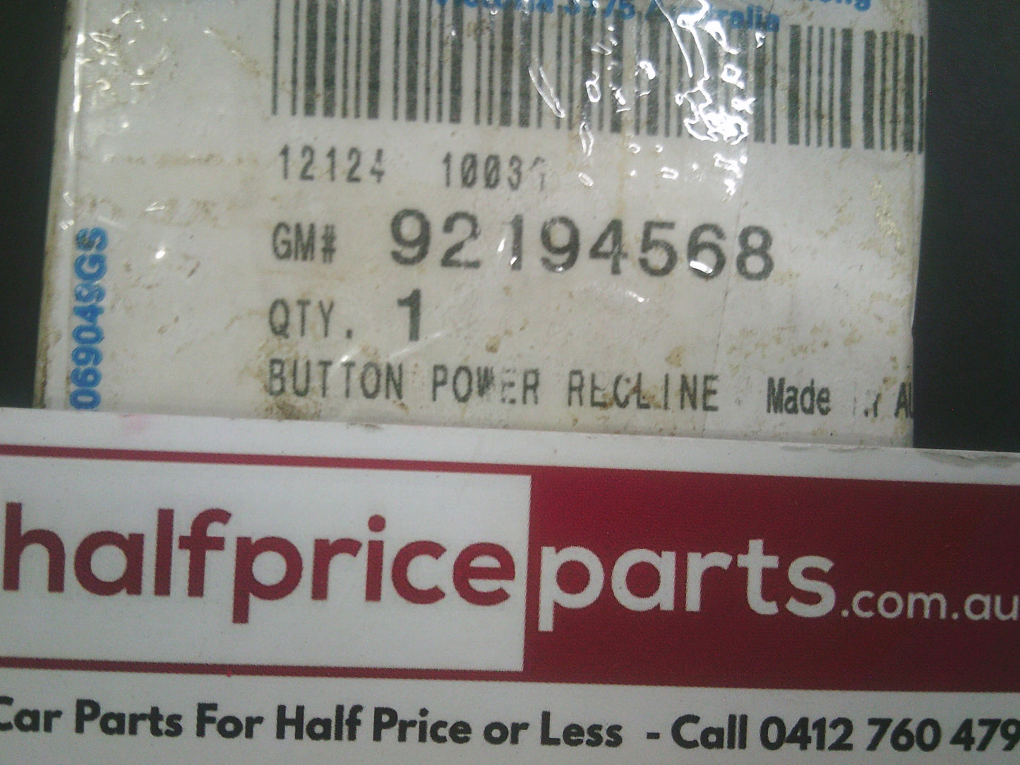 Holden VE Commodore Genuine Front Seat Electric Recline Button New Part