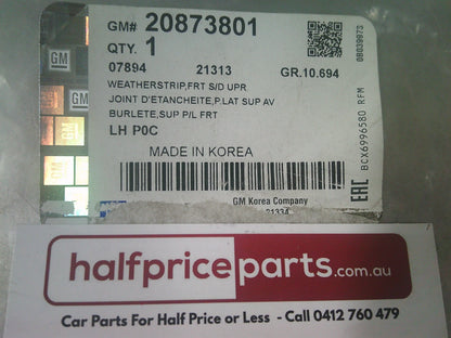 Holden CG Captiva Genuine Right Hand Front Door Upper Weatherstrip Seal New Part