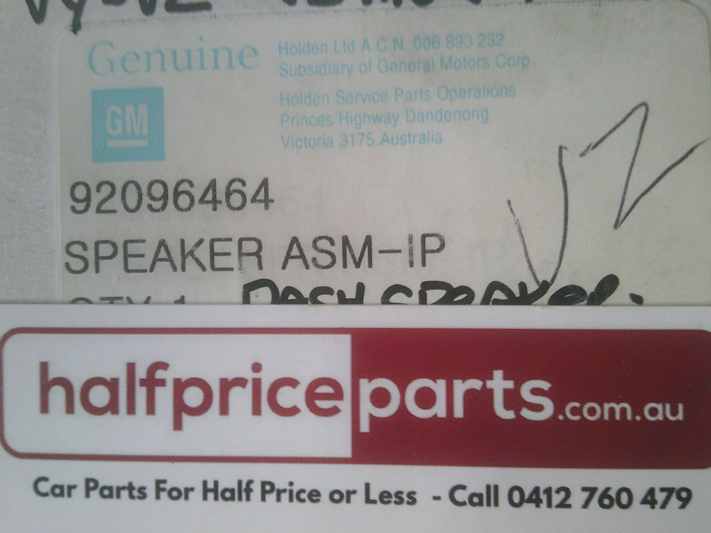 Holden VT/VX/VU/VY Commodore/ WK/WL Statesman/Caprice Genuine Front Dash Speaker New Part