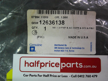 GM Genuine Drive Belt Suits Audi/Ford/GMC/Holden/Hyundai/Jeep/Kia/Mercedes-Benz/Porsche/SAAB New Part