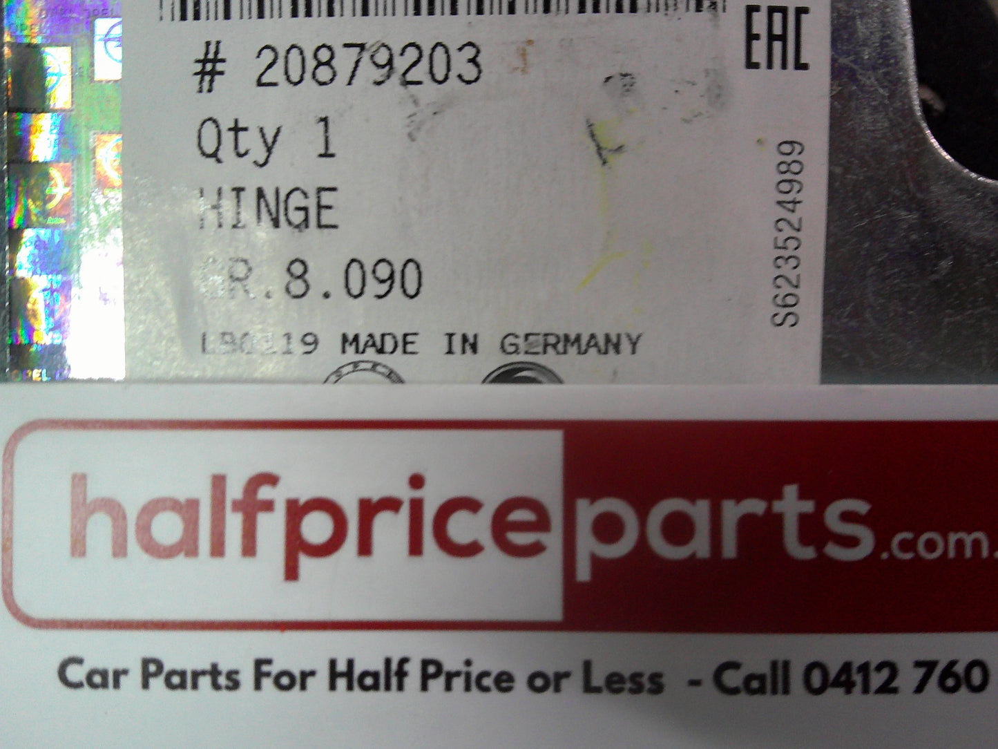 Holden Astra J/PJ/Cascada Genuine Right Hand Front Bonnet Hinge New Part