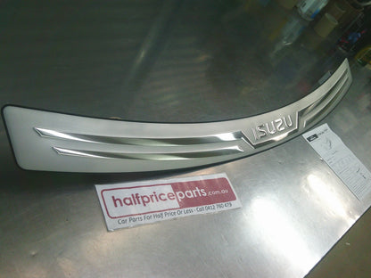 Isuzu MU-X Genuine Rear Load Area Bumper Scuff Plate (Chrome/Satin) New Part