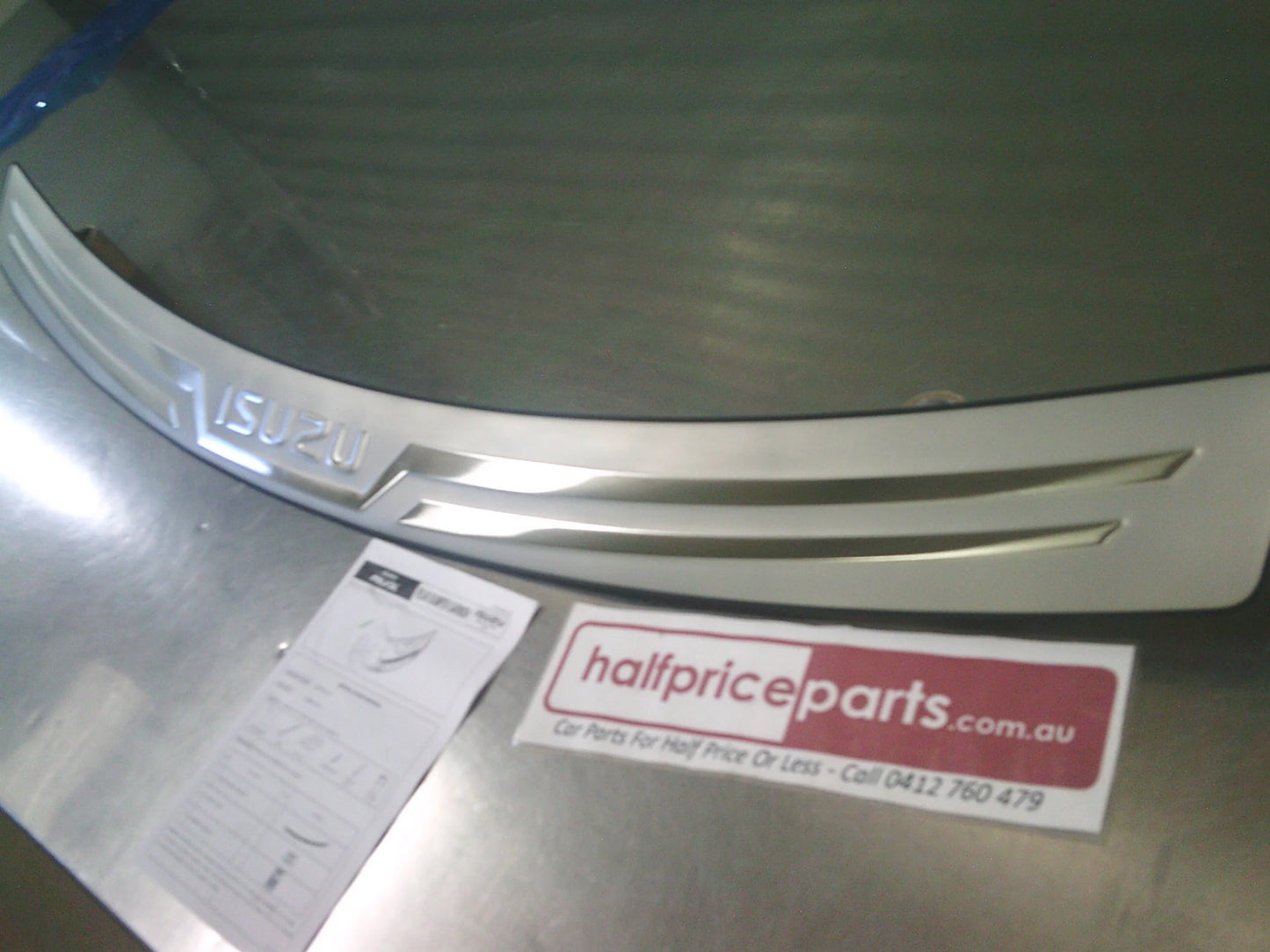 Isuzu MU-X Genuine Rear Load Area Bumper Scuff Plate (Chrome/Satin) New Part