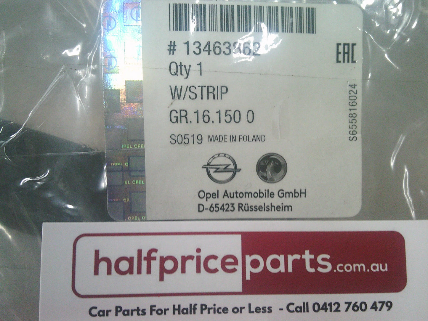 Holden ZB Commodore Genuine Left Hand Front Door Body Weatherstrip Rubber Seal New Part