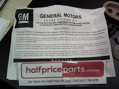 Holden VT/VX Commodore Cargo Barrier Fitting Kit New Part