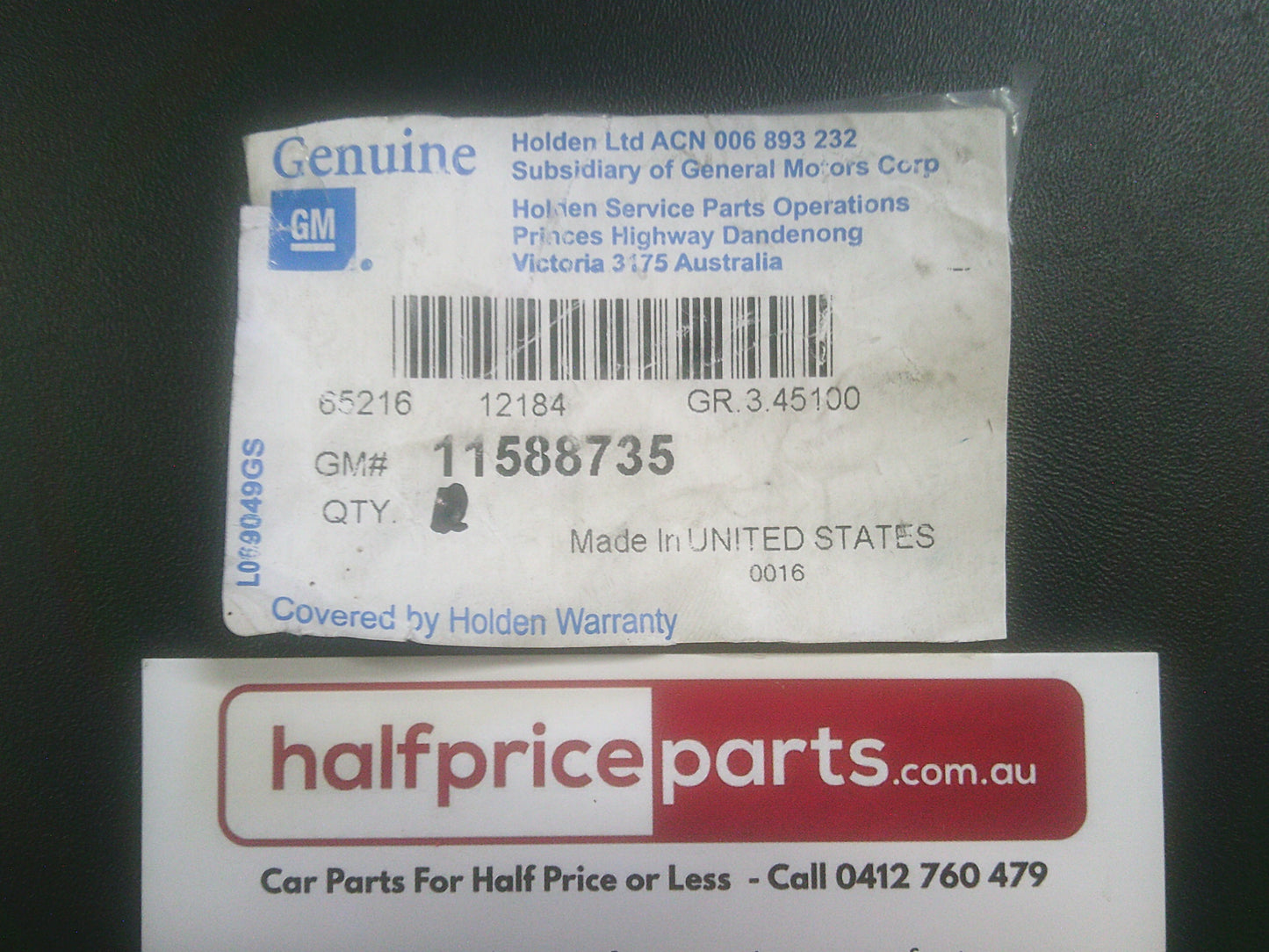 Holden Trax/Malibu/Equinox/CG Captiva/Camaro/RG Colorado Genuine Alternator Lower Bolt New Part