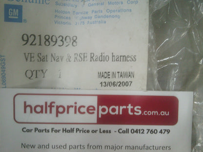 Holden VE SSV Commodore Genuine Sat Nav/Reverse Cam Radio Wiring Harness New Part