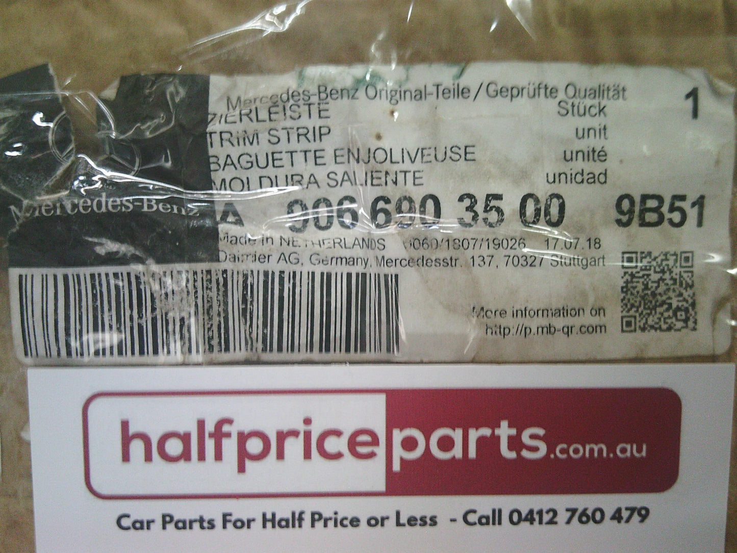 Mercedes Benz Sprinter Genuine Right Hand Rear Quarter Trim (With Indicator Hole) New Part