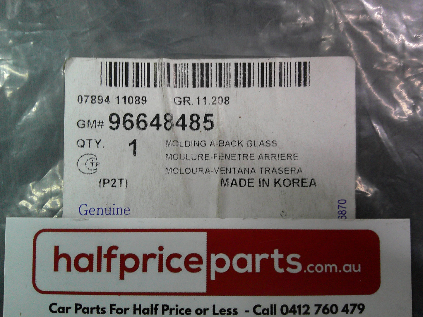 Holden TK Barina Genuine Rear Window Reveal Moulding New Part