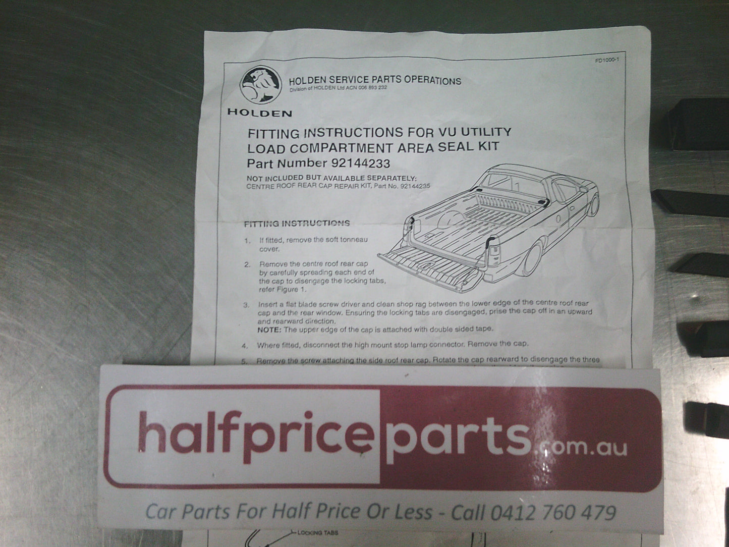 Holden VZ Commodore Calais/Monaro Ute Genuine Hard Lid Seal Kit -  New Part