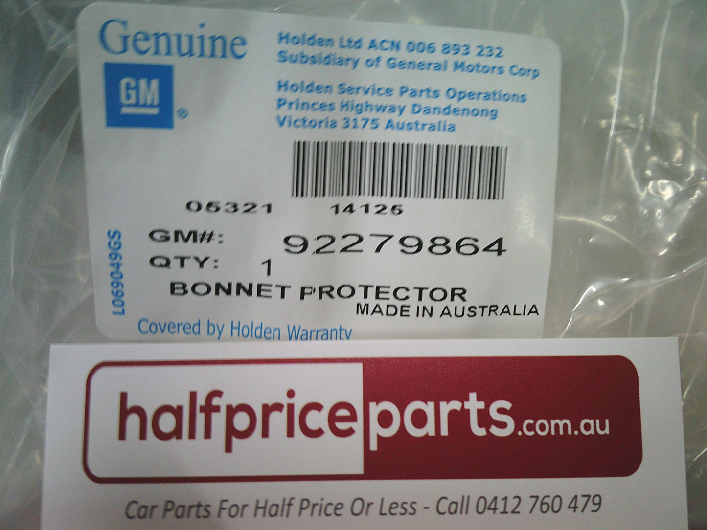 Holden RG Colorado Genuine QLD Supporters Bonnet Protector New Part