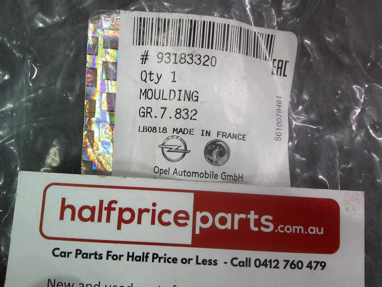 Holden Astra H Genuine Right Hand Front Bumper Trim New Part