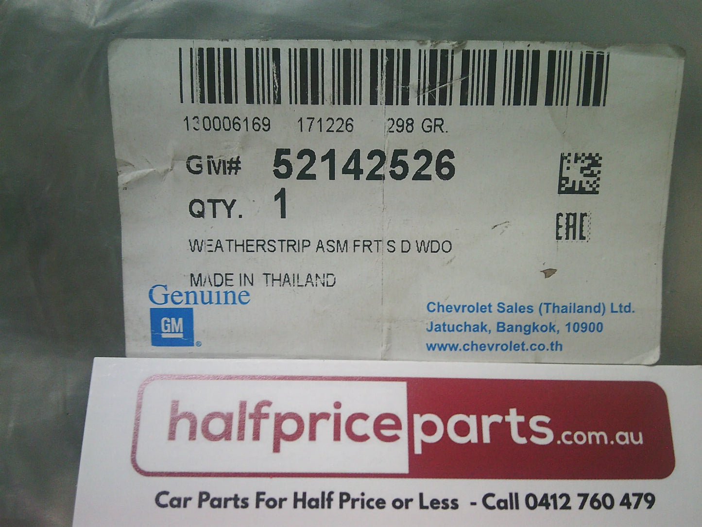 Holden RG Colorado Genuine Right Hand Front Door Bailey Channel Window Runner New Part