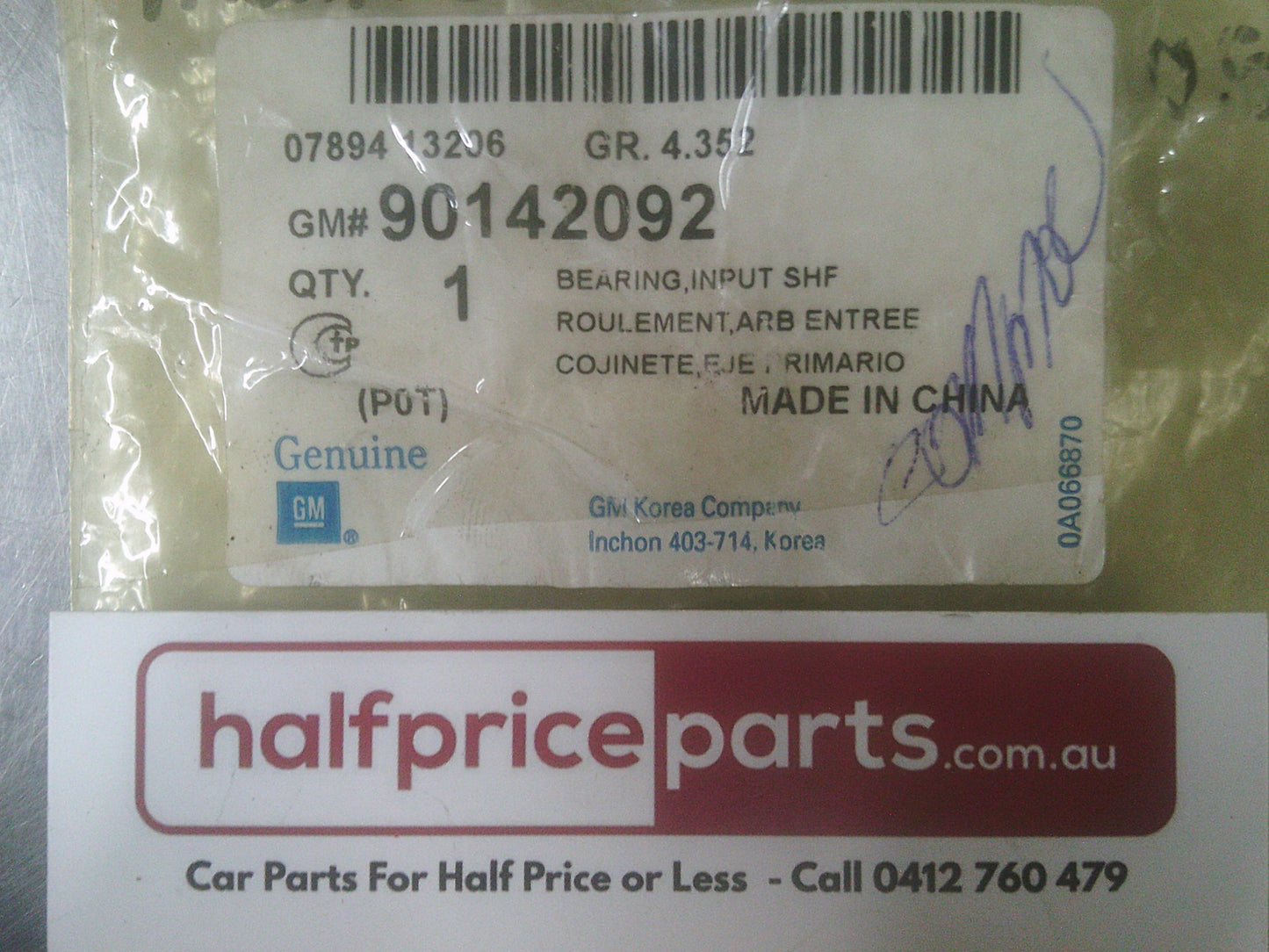 Holden TK Barina Genuine Manual Transmission Main Shaft Pilot Bearing New Part