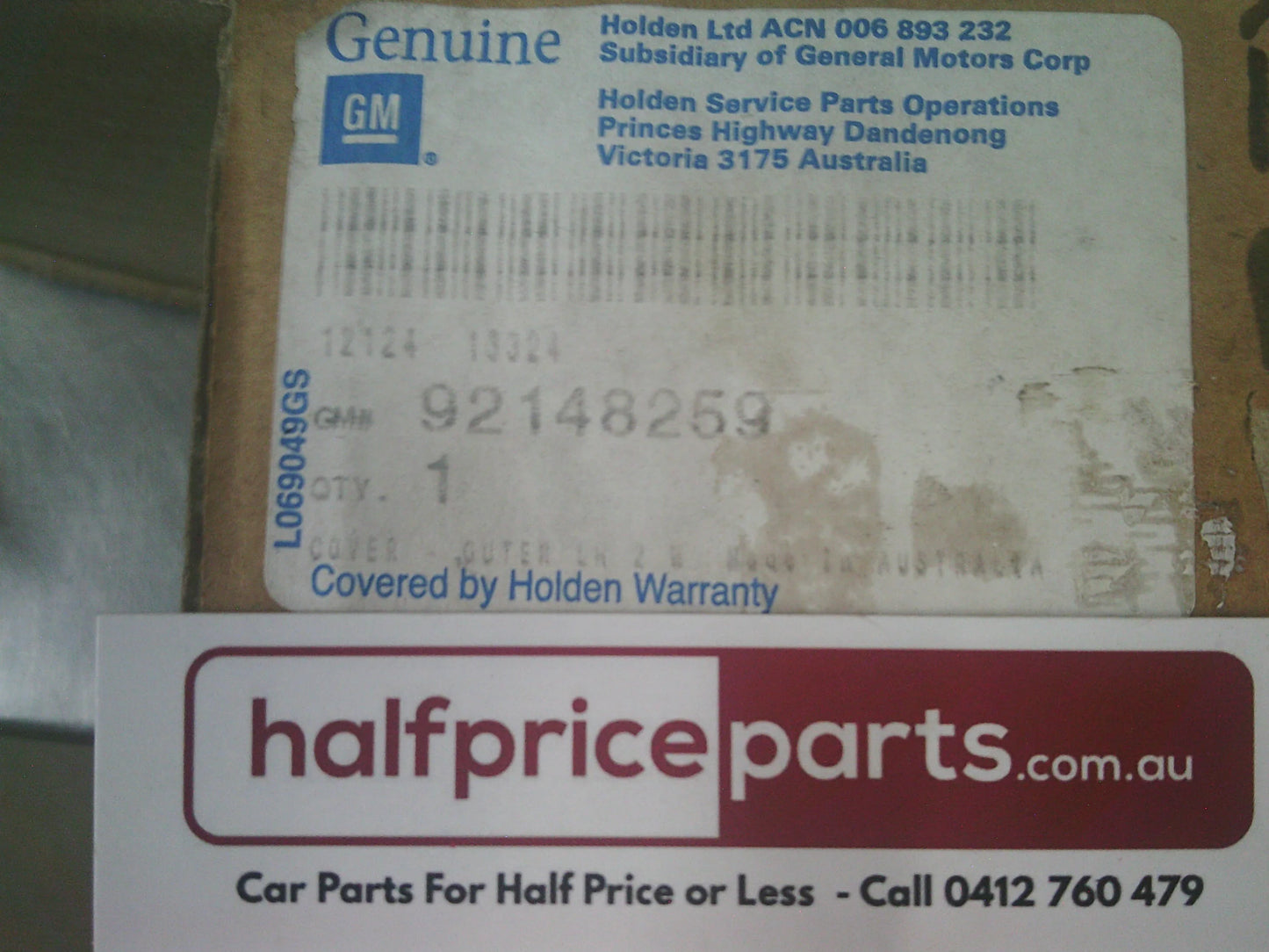 Holden VT/VX/VY/VZ Commodore/WH Statesman/Berlina Genuine Left Hand Front Seat Side Outer Trim (Beige) New Part