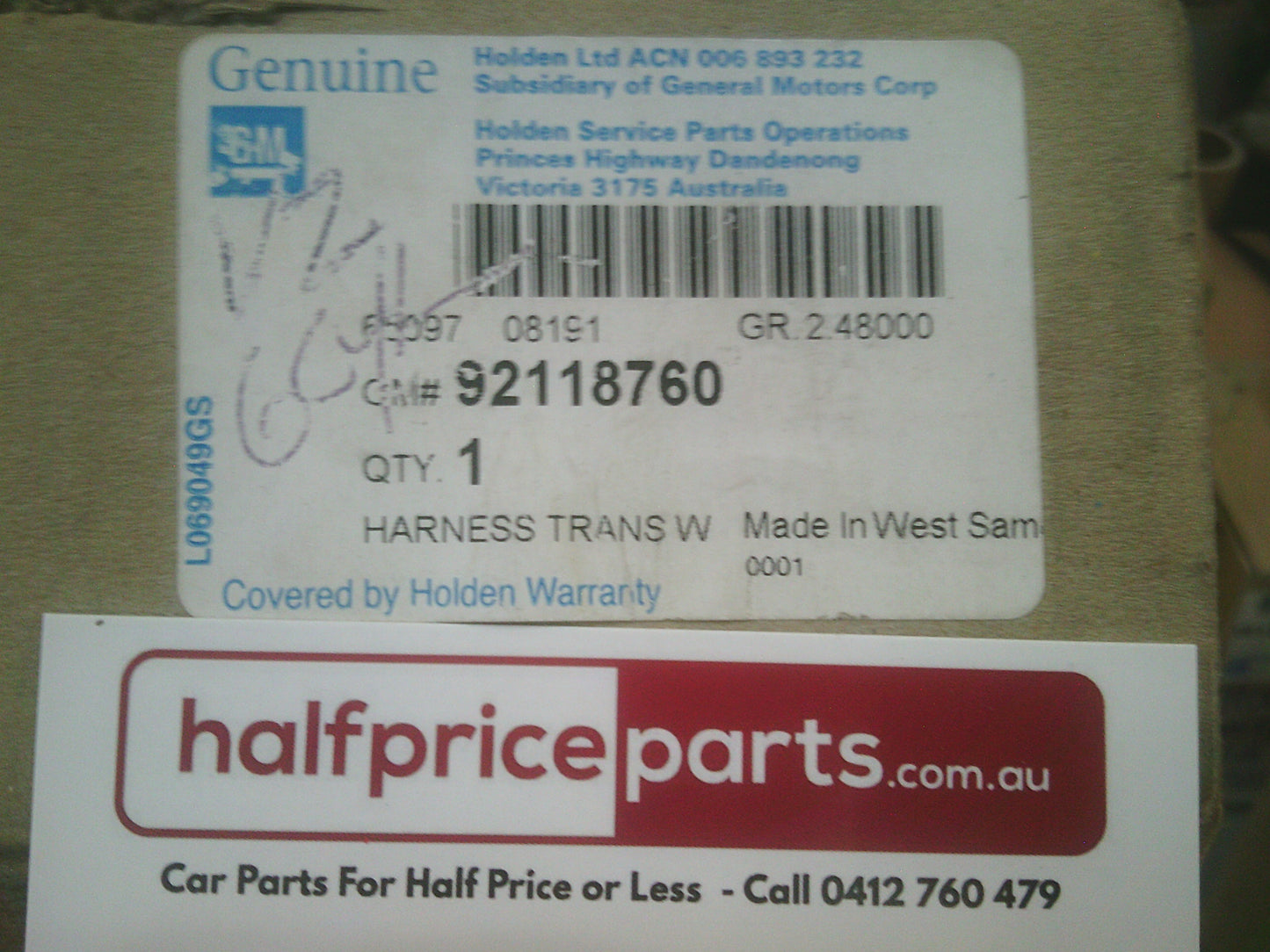 Holden VZ Commodore Genuine Transmission Wiring Harness New Part