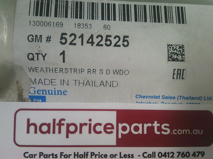 Holden RG Colorado Genuine Left Hand Rear Window Run Channel Rubber New Part