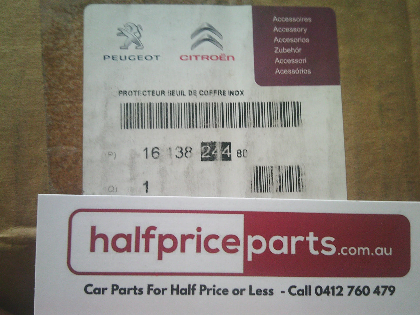 Peugeot 2008 Genuine Stainless Steel Rear Bumper Protector New Part