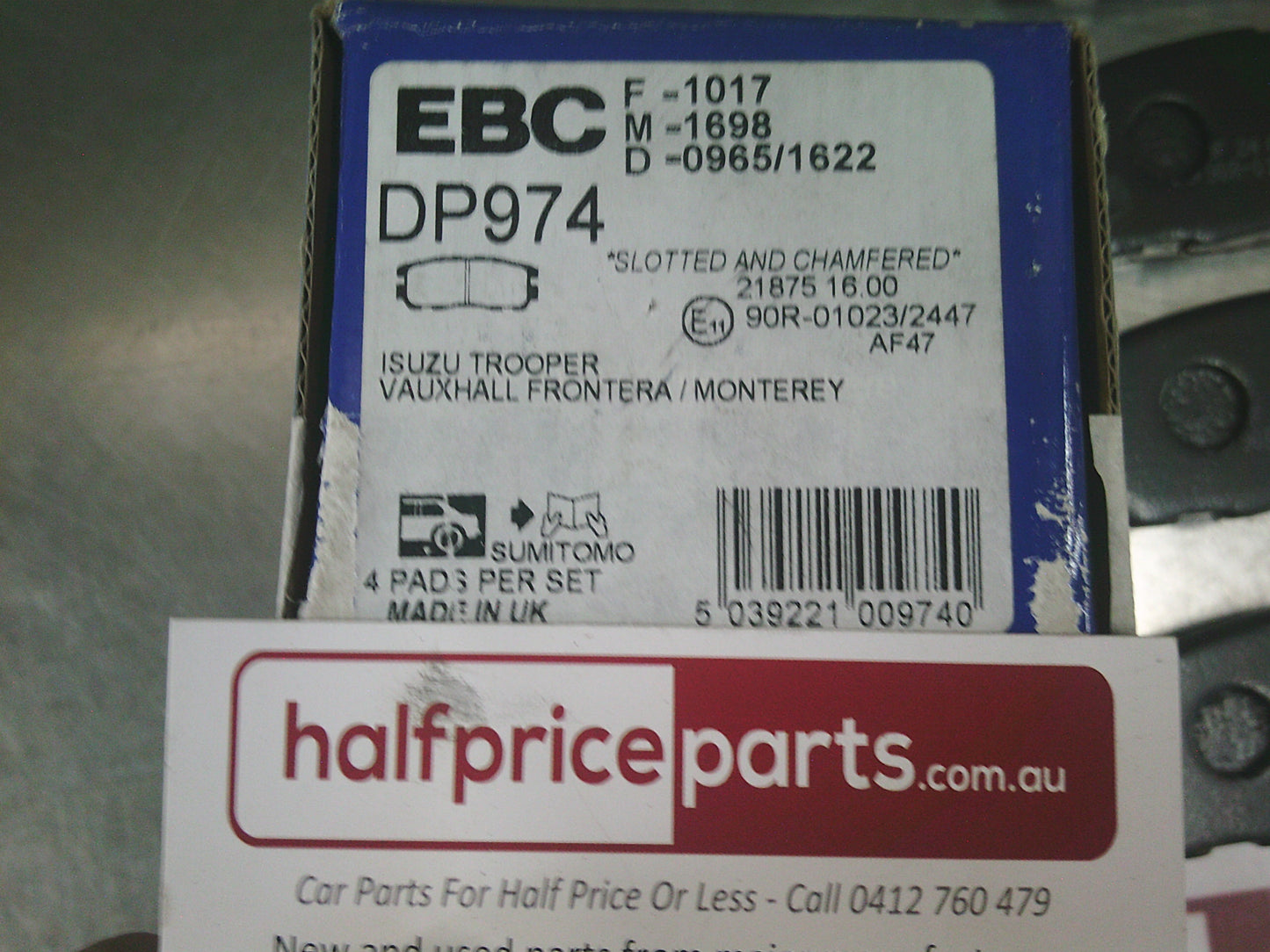 EBC Rear Disc Brake Pad Set Suits Isuzu MU-X - New Part