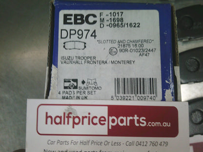 EBC Rear Disc Brake Pad Set Suits Isuzu MU-X - New Part