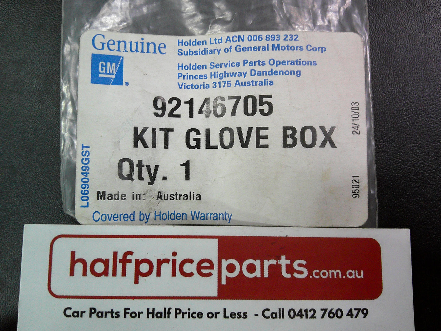 Holden Genuine Glove Box Kit New Part