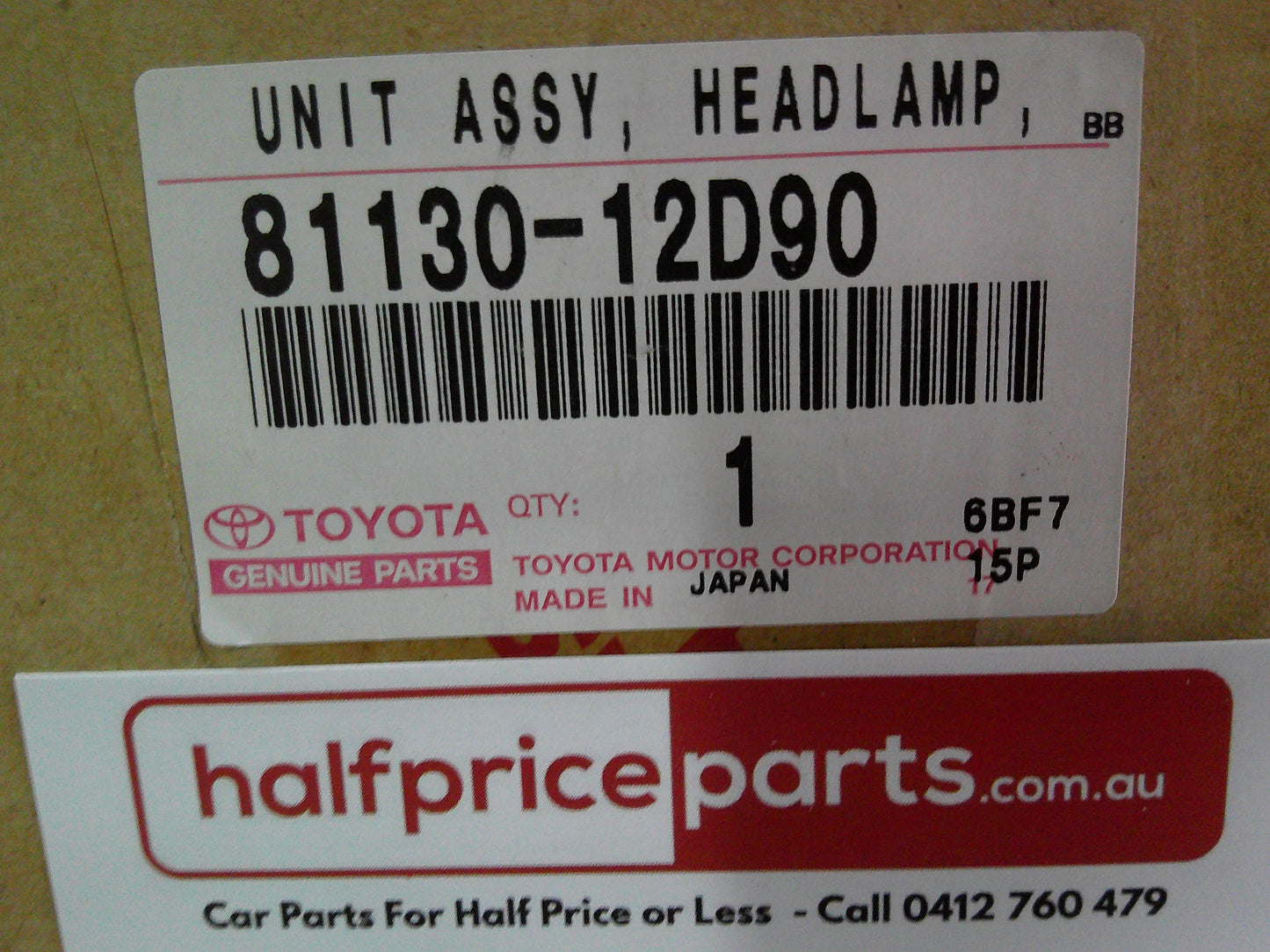 Toyota Corolla ZRE152 Sedan Genuine Right Hand Head Light (Non Xenon) New Part.