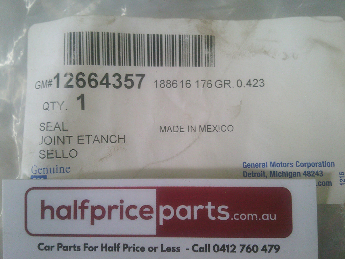 Holden VF Commodore Genuine Valve Cover Gasket New Part