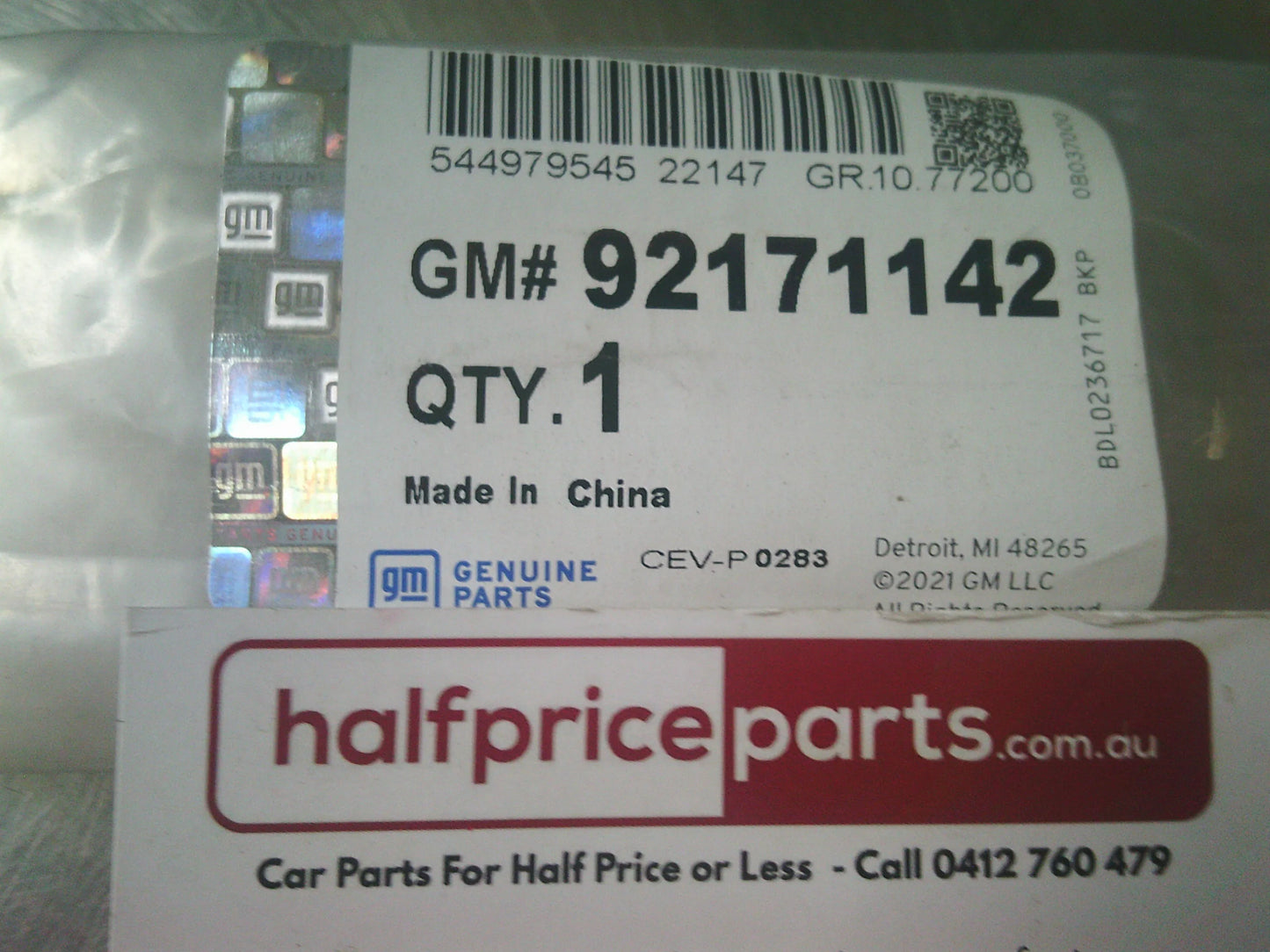 Holden VT/VX/VY/VZ Commodore Genuine Right Hand Rear Door Weatherstrip Belt (All Black) New Part