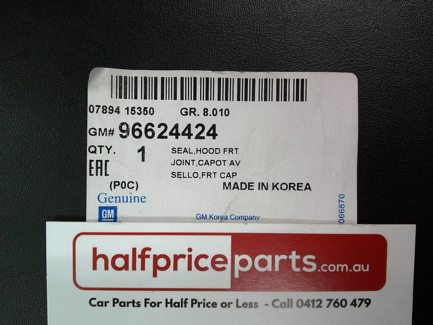 Holden CG Captiva Genuine Front Bonnet Seal New Part