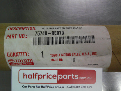 Toyota Kluger Genuine Left Hand Rear Door Chrome Belt Moulding New Part