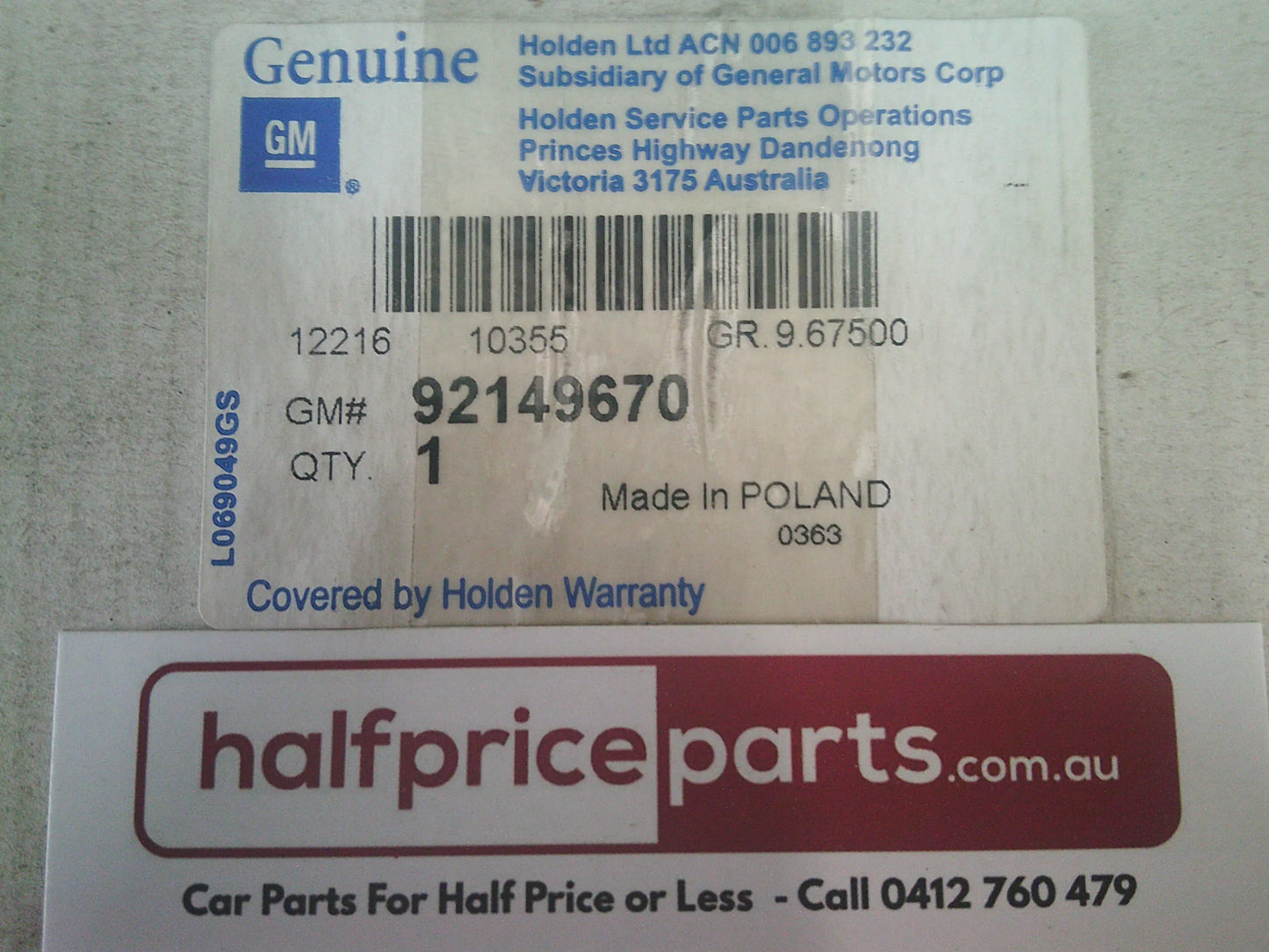 Holden RC Colorado /CG Captiva Bluetooth Phone Kit New Part