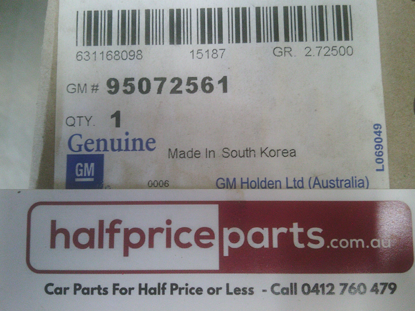 Holden JG-JH Cruze Genuine Right Hand Front Fog Light Assy New Part