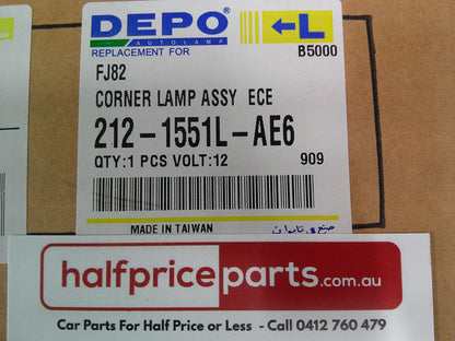 Depo Left Hand Front Park Light Suits Toyota Landcruiser 80 Series (With Grey Surround) New Part