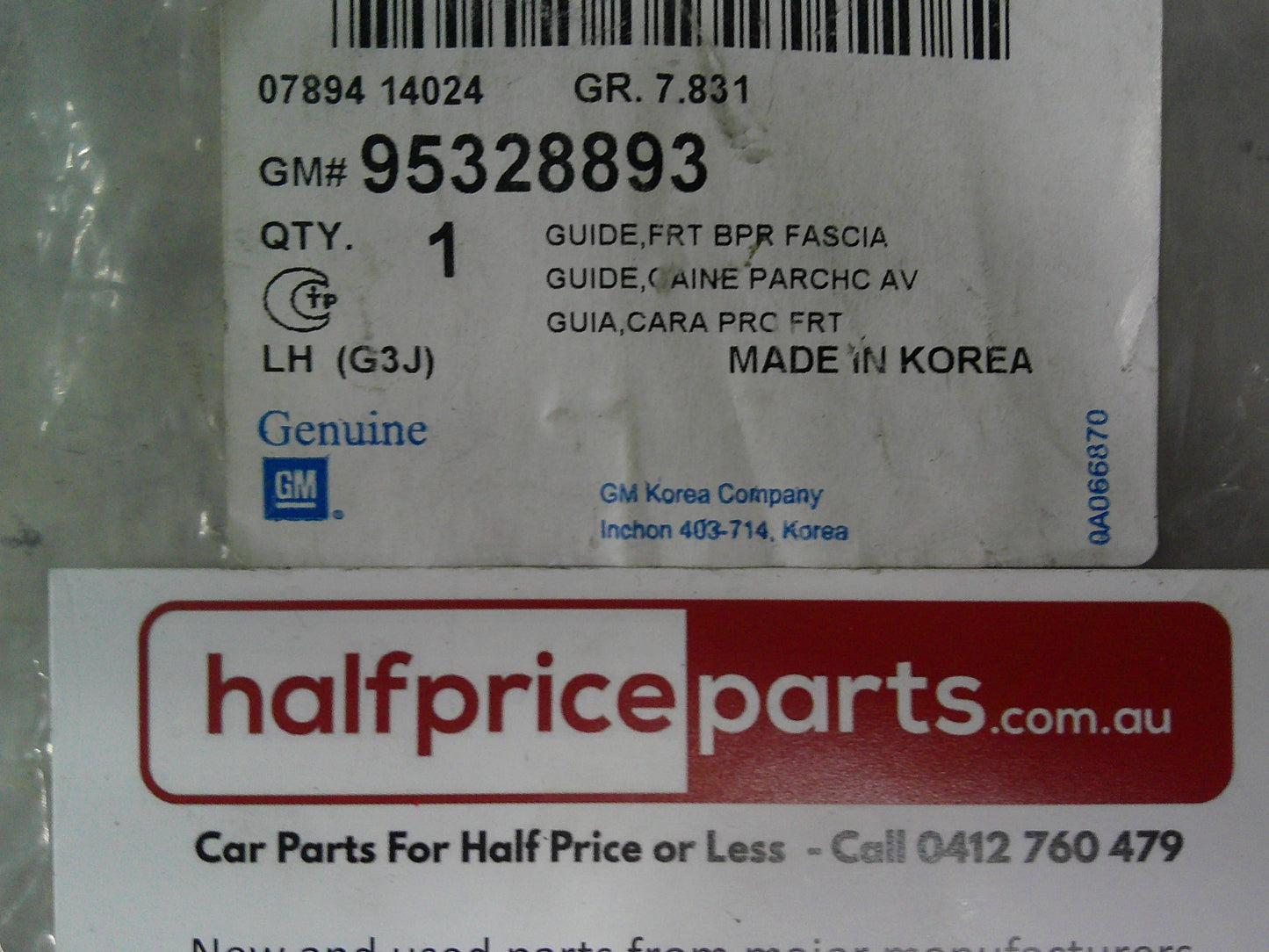 Holden JH Cruze Genuine Left Hand Front Bumper Bracket New Part