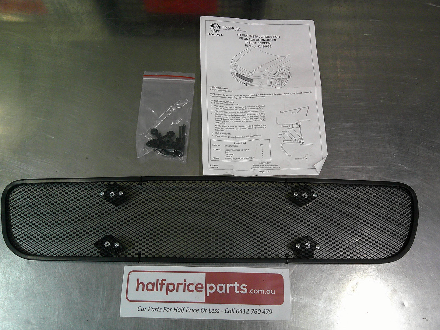Holden VE Omega/Berlina S1 Genuine Front Lower Centre Bumper Mesh New Part