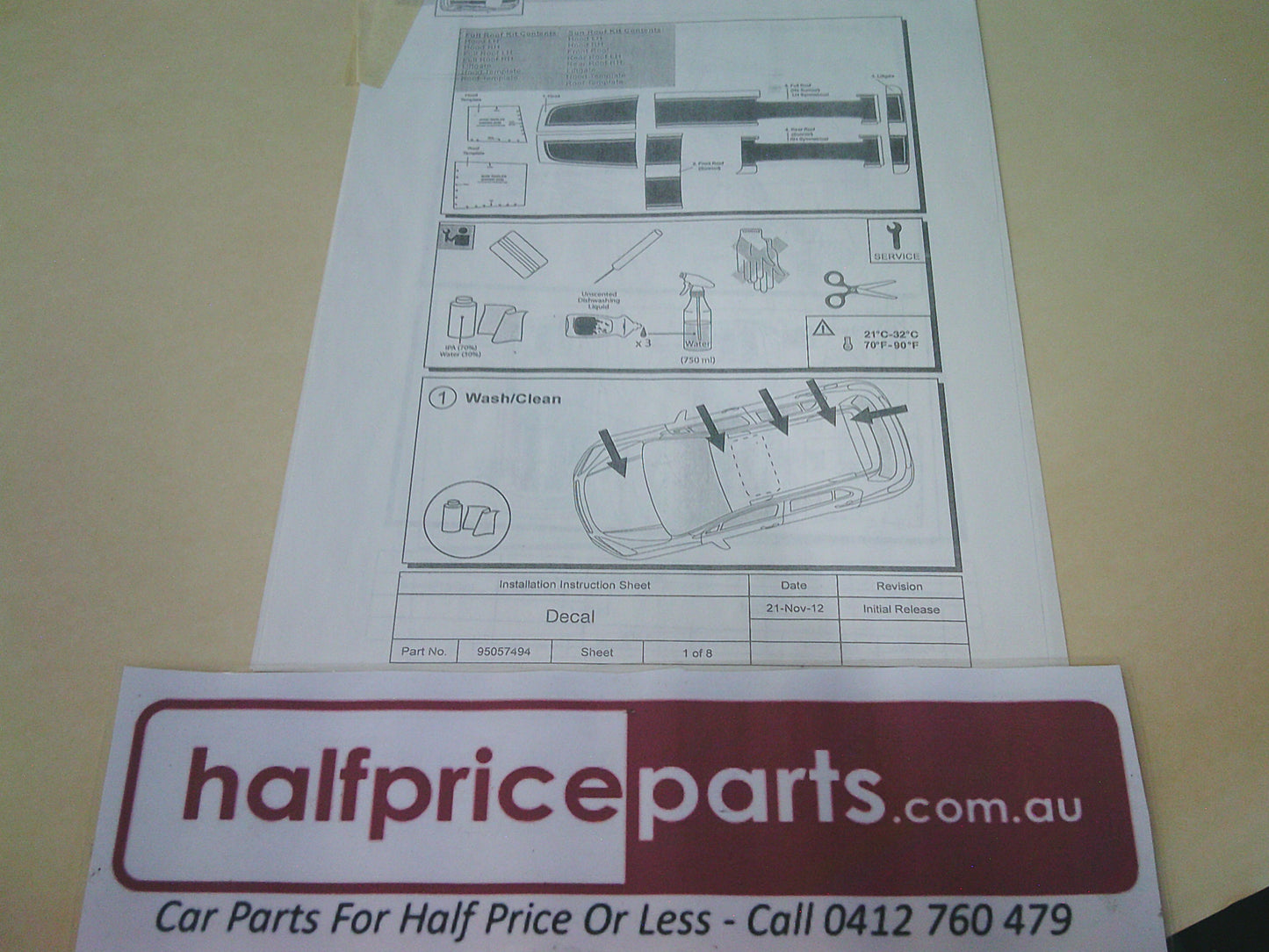 Holden Trax Genuine Black Stripe Roof/Bonnet Decal Kit (Black With Out Sun Roof) New Part