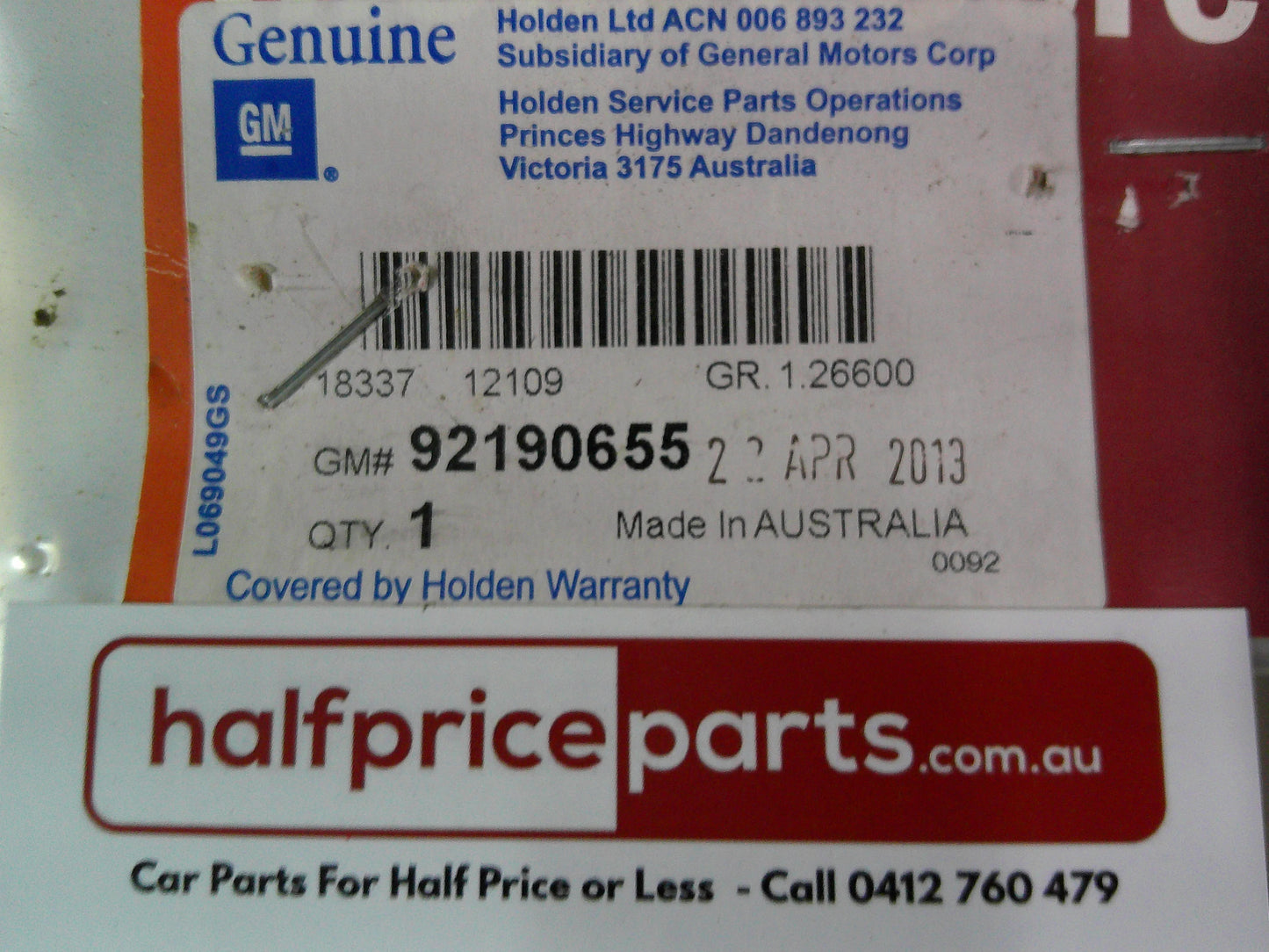 Holden VE Omega/Berlina S1 Genuine Front Lower Centre Bumper Mesh New Part