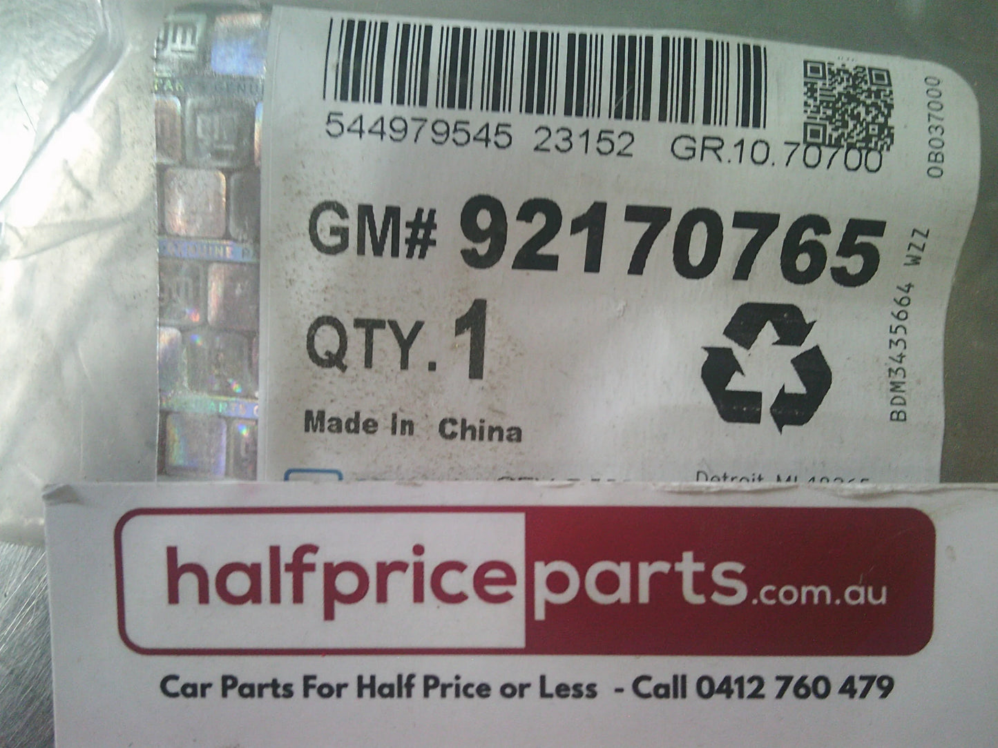 Holden VT/VX/VY/VZ Exec/S/SS Commodore Genuine Left Hand Front Weatherstrip (All Black) New Part