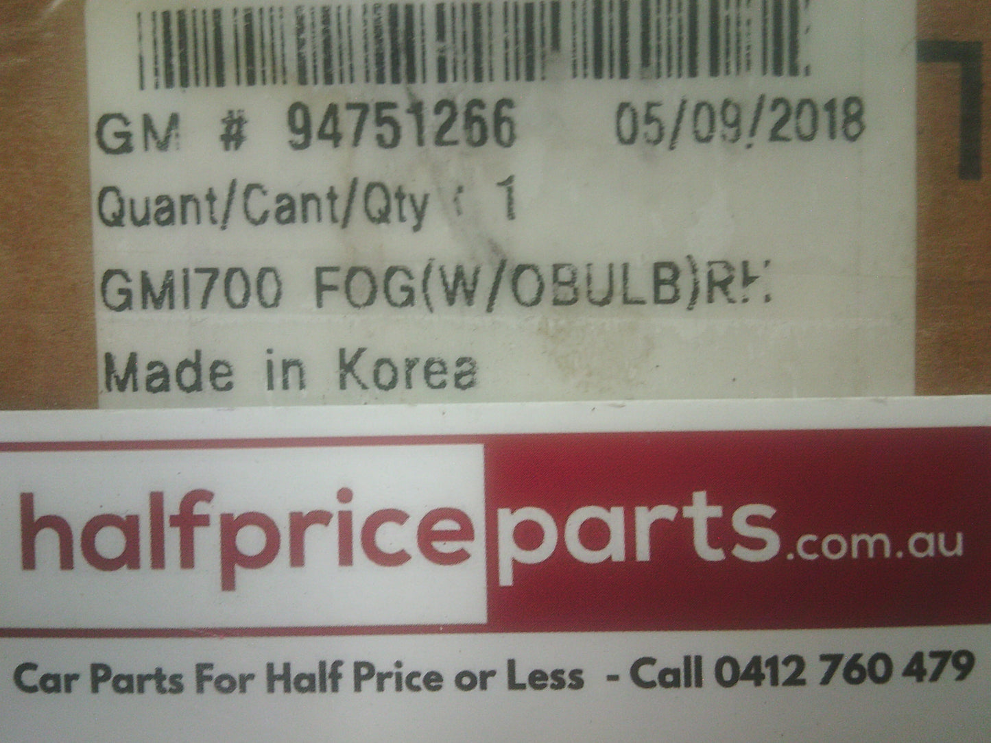 Holden RG Colorado Genuine Right Hand Front Fog Light Assy New Part