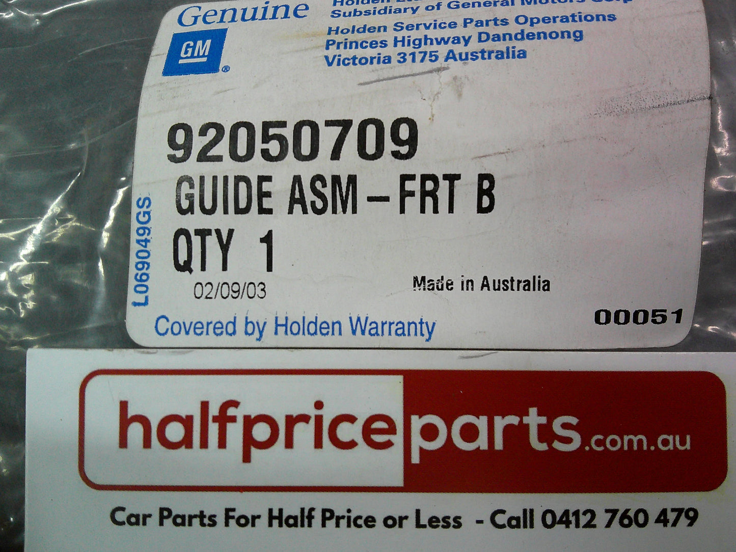 Holden VT/VX/VY/VZ Commodore Genuine Left Hand Front Bumper Guide New Part