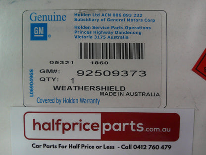 Holden ZB Commodore Genuine Left Hand Weather Shield New Part