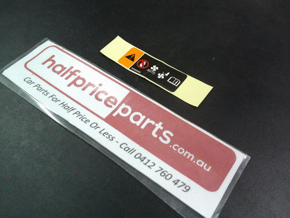 Holden TJ Trax Genuine Fan Warning Label New Part