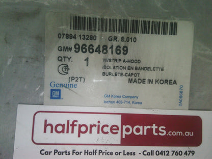 Holden TK Barina Hatch Back Genuine Rear Bonnet Weather Strip Rubber New Part