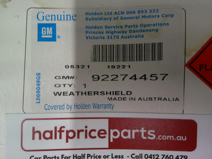 Holden RG Colorado Genuine Front Right Hand Weathershield New Part